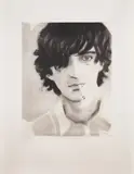 Elizabeth Peyton, Marc (Pink), 2003, Etching, on pink silk laminated paper, with full margins
