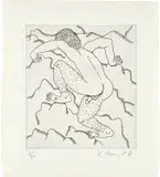 Keith Haring, The Valley: one plate (L. p. 139), 1989, Etching, on Twinrocker HMP paper, with full margins