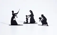 The Bush; Skinny; and De-boning by Kara Walker, 2002, The complete set of three free-standing, stainless steel multiples, painted black, all contained in the original black c, sold Apr 2022
