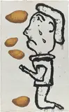 Donald Baechler, Potato Sellers (Prayer Print), 1990, Monumental lithograph in colors, on handmade Nepali paper coated with Caolin clay, the full sheet