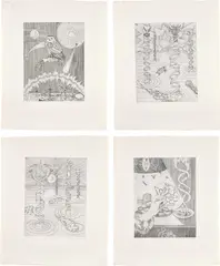 Frank Moore, Vital Signs, 1997, The complete set of four etchings, on handmade Twinrocker paper, with full margins, with title page and justification