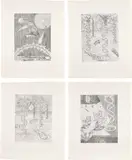 Frank Moore, Vital Signs, 1997, The complete set of four etchings, on handmade Twinrocker paper, with full margins, with title page and justification