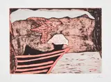 Peter Doig, Cave Boat Bird (Saut D'Eau), 2013, Etching and aquatint in colors, on wove paper, with full margins