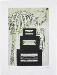 Peter Doig, Maracas (Speaker Box), 2013, Etching and aquatint in colors, on wove paper with full margins