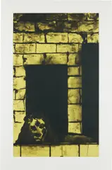 Untitled (Yellow Lion) by Peter Doig, 2016, Etching with hard ground and screenprint in colors, on wove paper, with full margins, sold Apr 2022