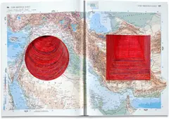 Turning the World by Anish Kapoor, 2005, Book comprised of World Atlas pages, with cut-outs and hand-painting in colors, bound (as issued), sold Apr 2022