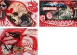 Thomas Hirschhorn, Untitled; Untitled; and Untitled (Only the Good Die Young), 1999, Three ballpoint pen and marker drawings on collage, each contained in plastic foil with adhesive tape on the reverse