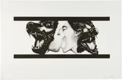 Strong in Love by Robert Longo, 1989-91, Black and white photo-etching with aquatint, on Somerset paper, with full margins, sold Apr 2022