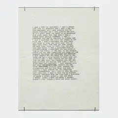Zoe Leonard, I want a president, 1992/2018, Ink on onion skin paper