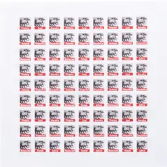 Untitled (Stamps) by Barbara Kruger, 1990/2013, Offset lithograph in colors, on perforated sticker paper, with full margins, sold Apr 2022