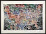 Paula Scher, USA Airline Routes, 2020, Digital pigment print in colors, on wove paper, with full margins