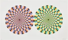 Ryan McGinness, Double Recursive Combs, Boustrophedonic, 2005, Screenprint in colors, on wove paper, with full margins