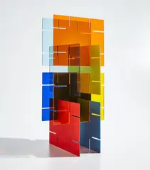 Liam Gillick, Literally No Place (P. 61), 2001, The complete set of five Plexiglas and three aluminium plates in colors