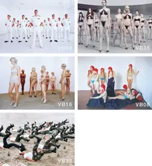 Vanessa Beecroft, VB08; VB35; VB16; VB39; and VB39 (P. 56), 1999, The complete set of five screenprints in colors, on wove paper, the full sheets, laid to foam core