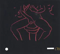 Film Stills, from Sunnng Stunts #21 by Cecily Brown, 1997, Pastel drawing in colors on black wove paper, offered Apr 2022