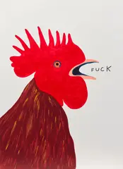 Fuck by David Shrigley, 2021, Screenprint in colors, on wove paper, the full sheet, sold Apr 2022