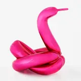 Jeff Koons, Balloon Swan (Magenta), 2019, Porcelain multiple painted in chrome, contained in the original Styrofoam-lined box, with silver printed signature