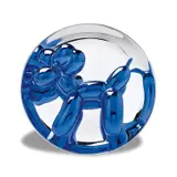 Jeff Koons, Balloon Dog (Blue), 2002, Porcelain multiple painted in chrome, contained in the original foam-lined cardboard box with printed artist's name, lacking the original plastic stand
