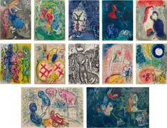 Le Cirque (The Circus) (M. 490-527, C. bks 68) by Marc Chagall, 1967, The complete set of 38 lithographs (23 in colors), on Arches paper, the full sheets, some folded and loose (as issued), , sold Oct 2022