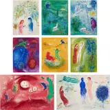 Daphnis et Chloé (Daphne and Chloe) (M. 308-349, C. bks 46) by Marc Chagall, 1961, The complete set of 42 lithographs in colors, on Arches paper, the full sheets, some folded and loose (as issued), with , sold Oct 2022