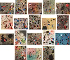 Constellations (M. 260, C. bks 58) by Joan Miró, 1959, The set of one lithograph in colors and 18 pochoir reproductions in colors after gouaches by the artist (lacking plates , sold Oct 2022