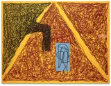 Jonathan Lasker, Born Yesterday, 1990, Screenprint and handpainted additions over airbrushed auto body shop lacquer in colors, on stretched linen