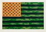 Jasper Johns, Flag (Moratorium) (U.L.A.E. S5), 1969, Offset lithograph in colors, on wove paper, with margins
