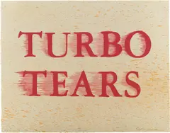 Turbo Tears by Ed Ruscha, 2020, Lithograph in colors, on grey Rives BFK paper, the full sheet, sold Oct 2022