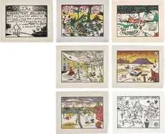 H. C. Westermann, The Connecticut Ballroom (A. & B. 22B-H), 1975-1976, The complete set of seven woodcuts in colors, on Natsume #4007 paper, with full margins