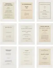 Glenn Ligon, Narratives, 1993, The complete set of nine etchings, on chine collé to Arches paper, with full margins