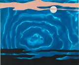 Roy Lichtenstein, Moonscape, from 11 Pop Artists, Volume I (C. 37), 1965, Screenprint in colors, on blue Rowlux, the full sheet