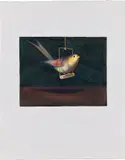 Wayne Thiebaud, Pet Bird, 1979/1986, Etching in colors with extensive hand-coloring in chalk pastel and watercolor, on Somerset paper, with full margins