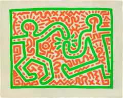 Untitled (L. p. 29) by Keith Haring, 1983, Woodcut in colors, on Japan paper, with full margins, sold Oct 2022