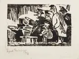 Lyonel Feininger, Auf dem Ausguck (On the Lookout) (P. W9), 1918, Woodcut, on Japan paper, with margins