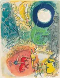 Marc Chagall, Le Cirque (The Circus): plate 12 (M. 501, see C. bks. 68), 1967, Lithograph in colors, on Arches paper, the full sheet