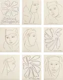 Les Lettres Portugaises (Portuguese Letters) (D. 15) by Henri Matisse, 1946, The complete book of 15 lithographs in brown, and 58 ornamental lithograph illustrations in purple, on Arches paper, fol, sold Oct 2022