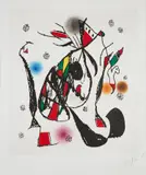 Joan Miró, Escalade de la butte (A Climb up the Hill), Montmartre (D. 932), 1976, Etching and aquatint in colors, on Rives BFK paper, with full margins