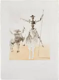 Don Quichotte et Sancho Panca (Don Quixote and Sancho Panca) (M. & L. 266) by Salvador Dalí, 1968/1980, Etching and aquatint in colors, on Japan paper, with full margins, sold Oct 2022