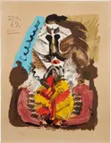 Les Portraits imaginaire (Imaginary Portraits): one plate by Pablo Picasso, 1969, Offset lithograph in colors, on Arches paper, with full margins, sold Oct 2022