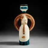 Pablo Picasso, Lampe femme (Woman lamp) (R. 294), 1955, White earthenware turned vase painted in colors with glaze on the inside, with knife engraving