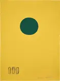 Adolph Gottlieb, Chrome Yellow, Green Disc (A.A.A. 36), 1966, Lithograph in colors, on Rives BFK paper, the full sheet