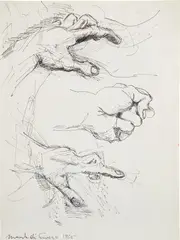 Mark di Suvero, Untitled (three hands), 1965, Graphite and ink drawing, on wove paper