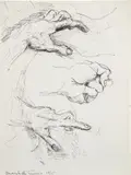 Mark di Suvero, Untitled (three hands), 1965, Graphite and ink drawing, on wove paper