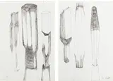 Beverly Pepper, Untitled (diptych), 1979, Ink drawing diptych, on two sheets of wove paper