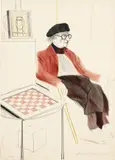 David Hockney, Man Ray, from Homage to Man Ray (S.A.C. 171), 1974, Lithograph in colors, on wove paper, the full sheet