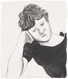 David Hockney, Byron on Hand (T.G. 264, M.C.A.T. 218), 1979, Lithograph, on Chinese Traditional Tissue paper, the full sheet