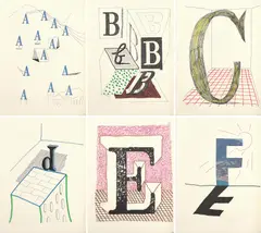 Hockney's Alphabet by David Hockney, 1991, The complete book including 26 lithographs in colours, on Exhibition Fine Art Cartridge paper, with full margins, with f, sold Oct 2022