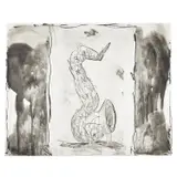 Claes Oldenburg, Soft Saxophone (Black and White) (A. & P. 240), 1992, Lithograph, on Somerset paper, the full sheet