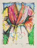Olympic Robe, from Official Arts Portfolio of the XXIVth Olympiad, Seoul, Korea by Jim Dine, 1988, Lithograph in colors, on wove paper, the full sheet, sold Oct 2022