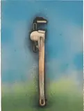 Big Red Wrench in Landscape, from Homage à Picasso (W. 146) by Jim Dine, 1973, Lithograph in colors, on Arches paper, the full sheet, sold Oct 2022